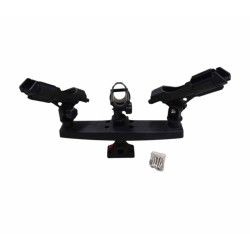 Triple soporte de cañas para kayak de pesca con base