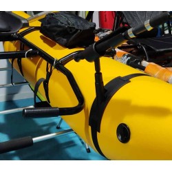 Soporte con cañero para pato de pesca float tube