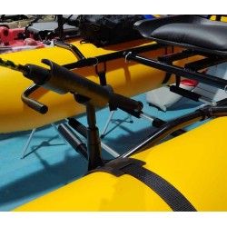 Soporte con cañero para pato de pesca float tube