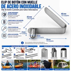 Clip de Remo de Acero Inoxidable | Recambio Kayak